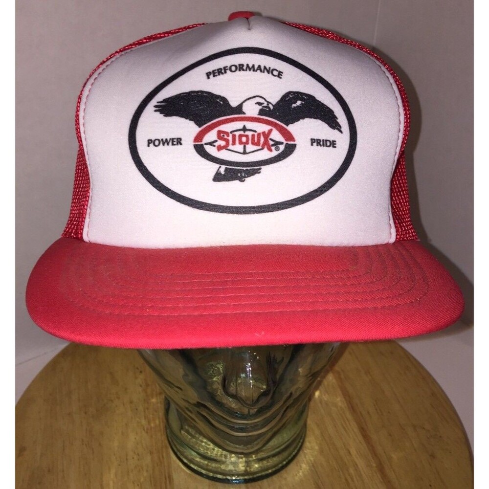 Vintage SIOUX Performance Power Pride 80s Trucker Hat Cap Snapback Automotive